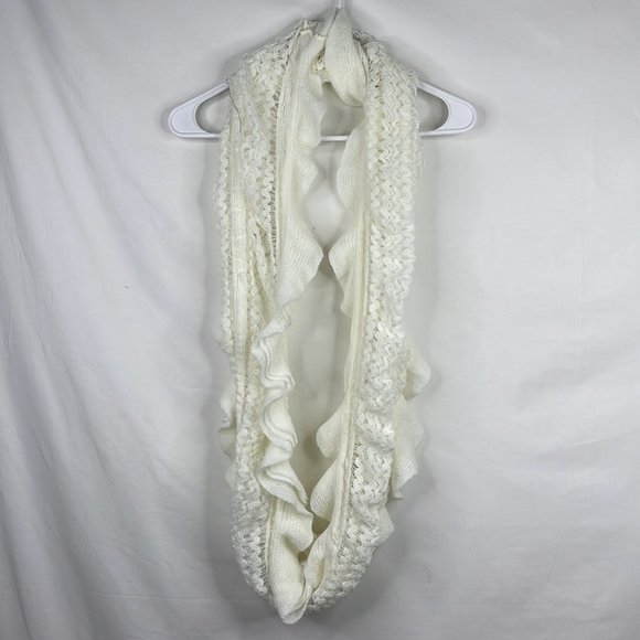 ACE Fashion Cream Ruffled Infinity Scarf - Picture 1 of 1
